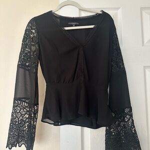 Guess Black Lace Sleeve Women's Top